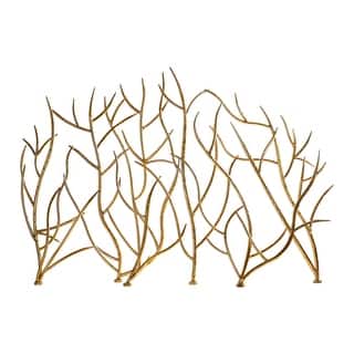 31.89" gold branches decorative fireplace screen