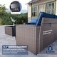 preview thumbnail 20 of 99, Outdoor Patio Furniture Set, All Weather PE Wicker Sectional Conversion Sofa set with Firepit(Optional)