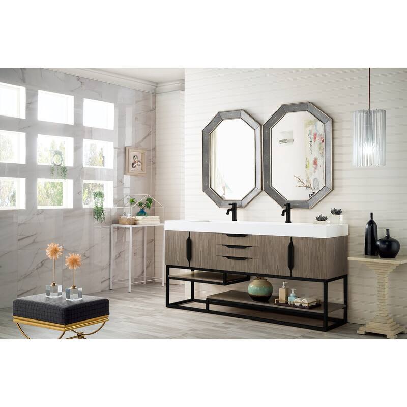 James Martin Vanities 983-V72D-R-MB-GW Columbia 72" Free Standing