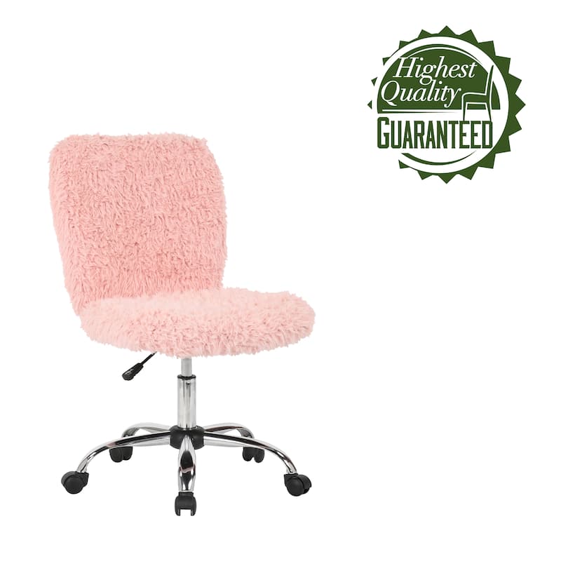 Porthos Home Alva Swivel Office Chair, Shaggy Fabric Upholstery