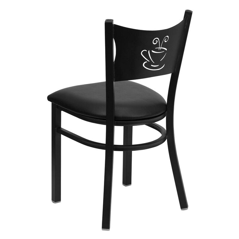 Coffee Back Metal Restaurant Chair - 17.25"W x 20"D x 33.25"H - 17.25"W x 20"D x 33.25"H