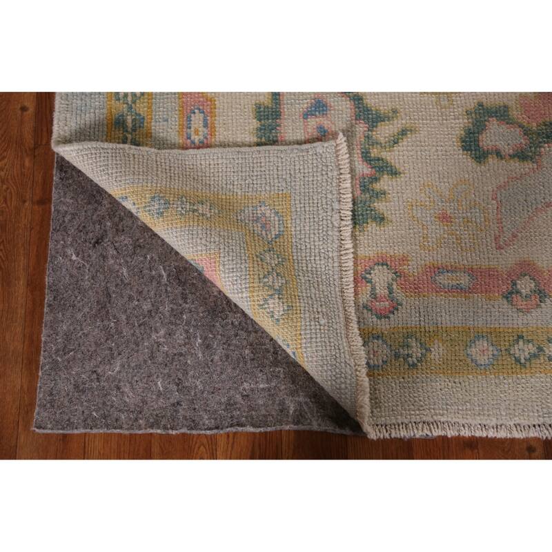 Hand Knotted Oriental 100% Wool Carpet Transitional All-Over Beige & Ivories Oushak Area Rug - 13' 2'' X 9' 5''