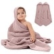 preview thumbnail 6 of 83, Comfy Cubs Hooded Baby Towels - 6 Layer, 100% Muslin Cotton - Large 32 x 32 Inch Mauve - Pack of 2