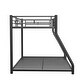 preview thumbnail 15 of 13, Metal Twin over Full Bunk Bed with Safety Guardrail for Home