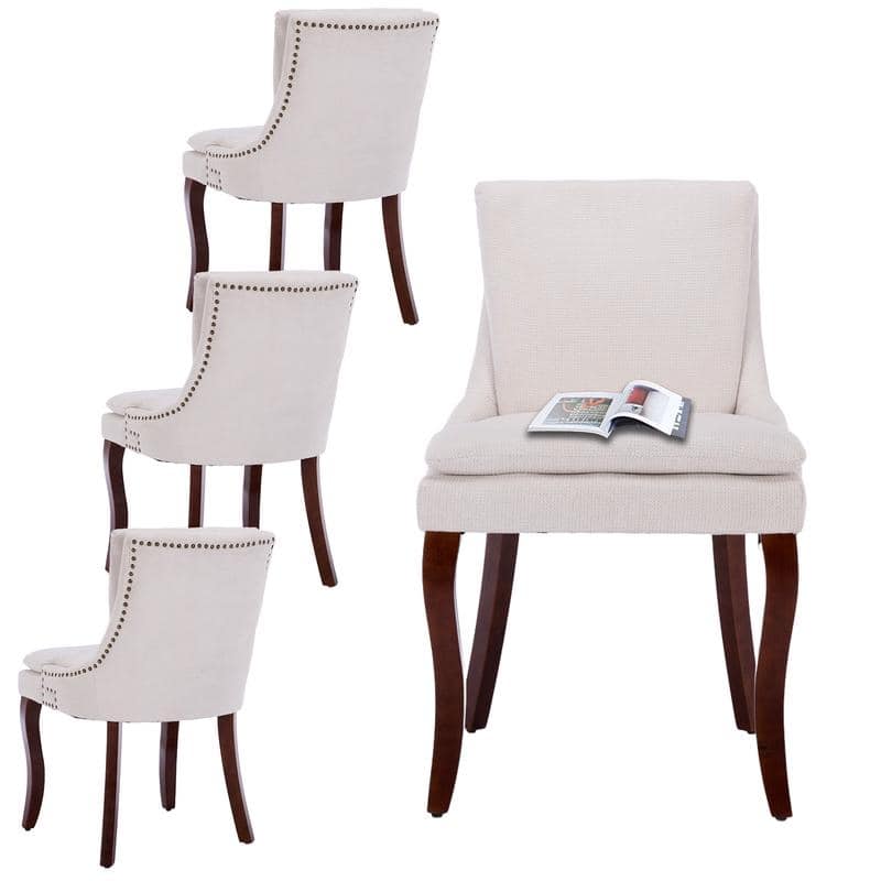 Modern Double-layer Cushioned Dining Chairs Set of 2