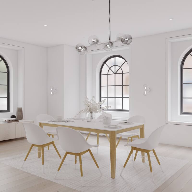 Midtown Concept Indoor Diplo Dining Wood Set - 7pc - Small White Table
