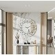preview thumbnail 8 of 10, 31.4” Round Mirrored Wall Clock Decor Silver Glass Mirror Clock - 80cm