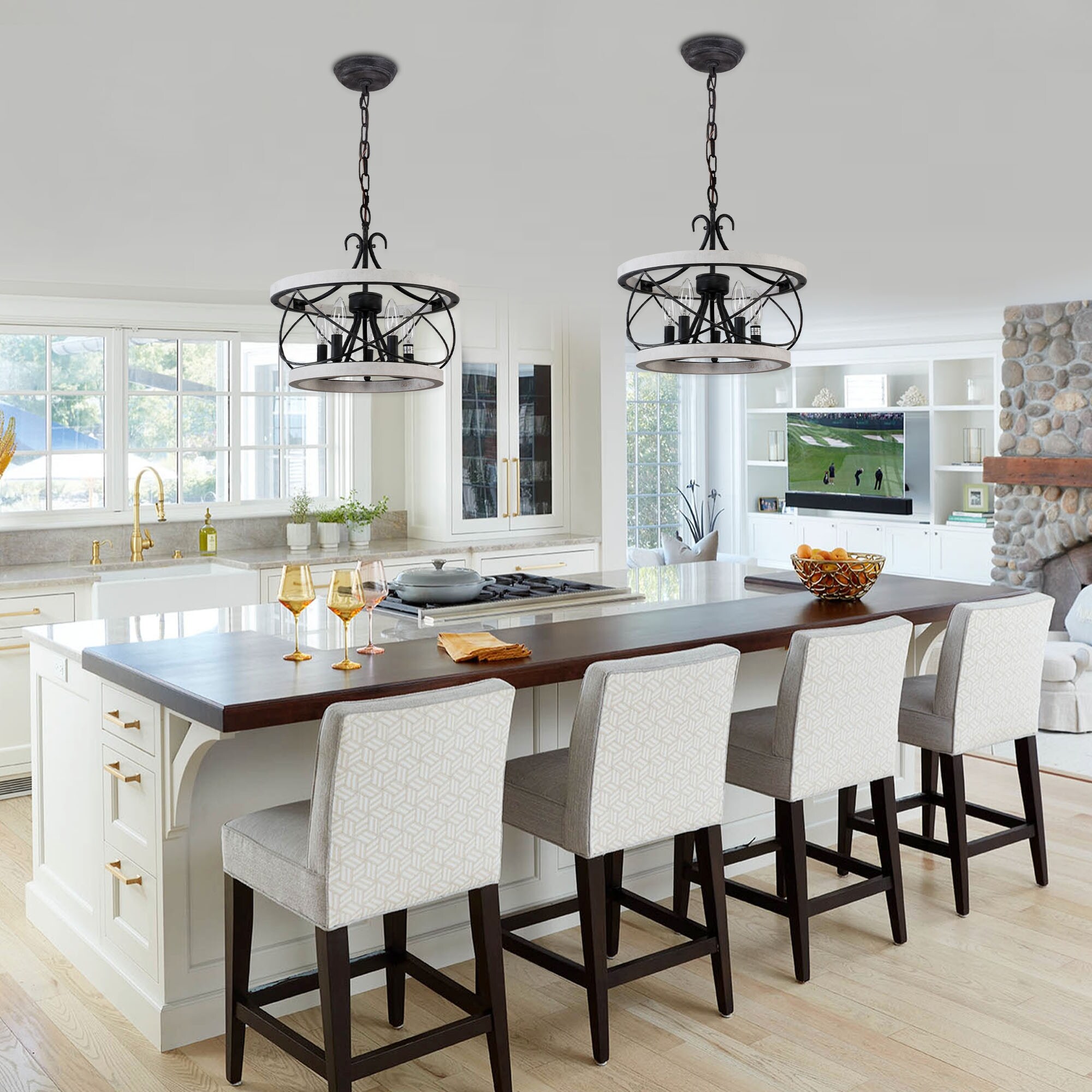 Farmhouse kitchen store lighting home depot