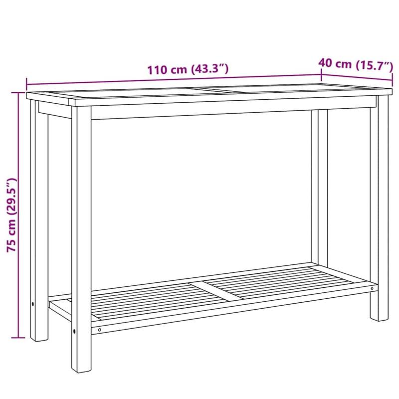 vidaXL Console Table Brown in Solid Teak Wood
