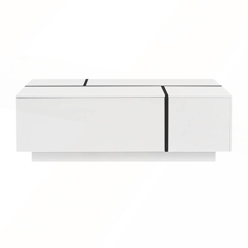 Extendable Coffee Table with High-Gloss Finish