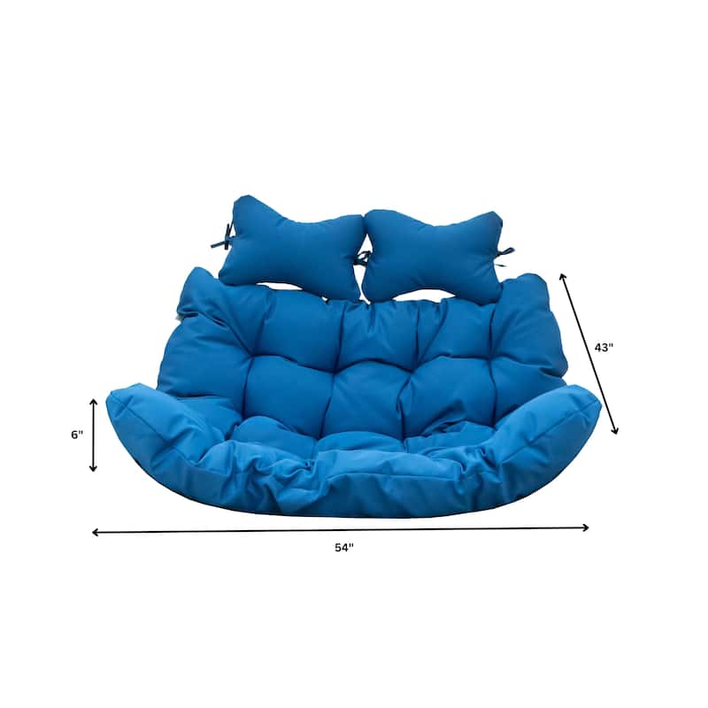 Egg Swing Chair Cushion Durable Weather Resistant Polyester Fits 2 People by LeisureMod