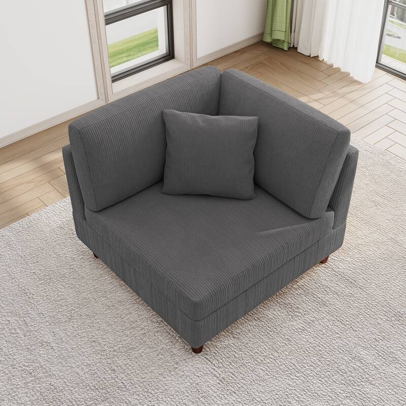 Modular Corduroy Armchair Sofa Accent Chair