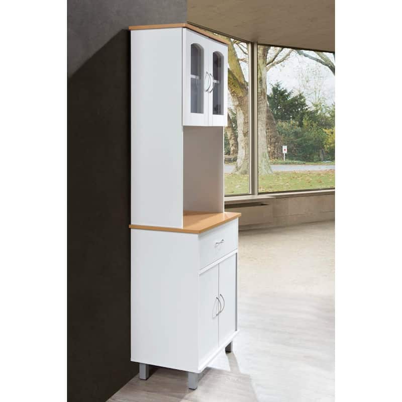 78" White Top and Bottom Enclosed Kitchen Cabinet