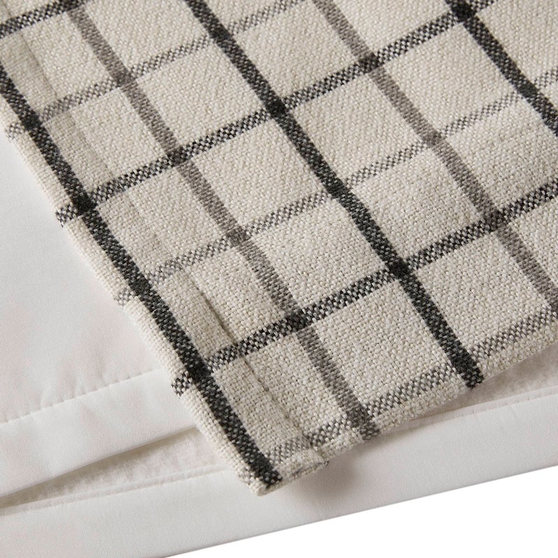 1PC Plaid Rod Pocket and Back Tab Curtain Panel with Fleece Lining