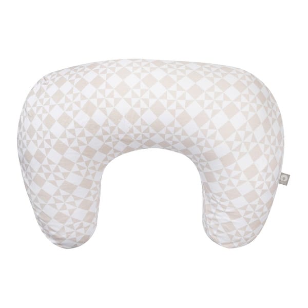 slide 2 of 9, Boppy New Nursing Pillow Cotton Cover, Organic Beige Checkered Quilt