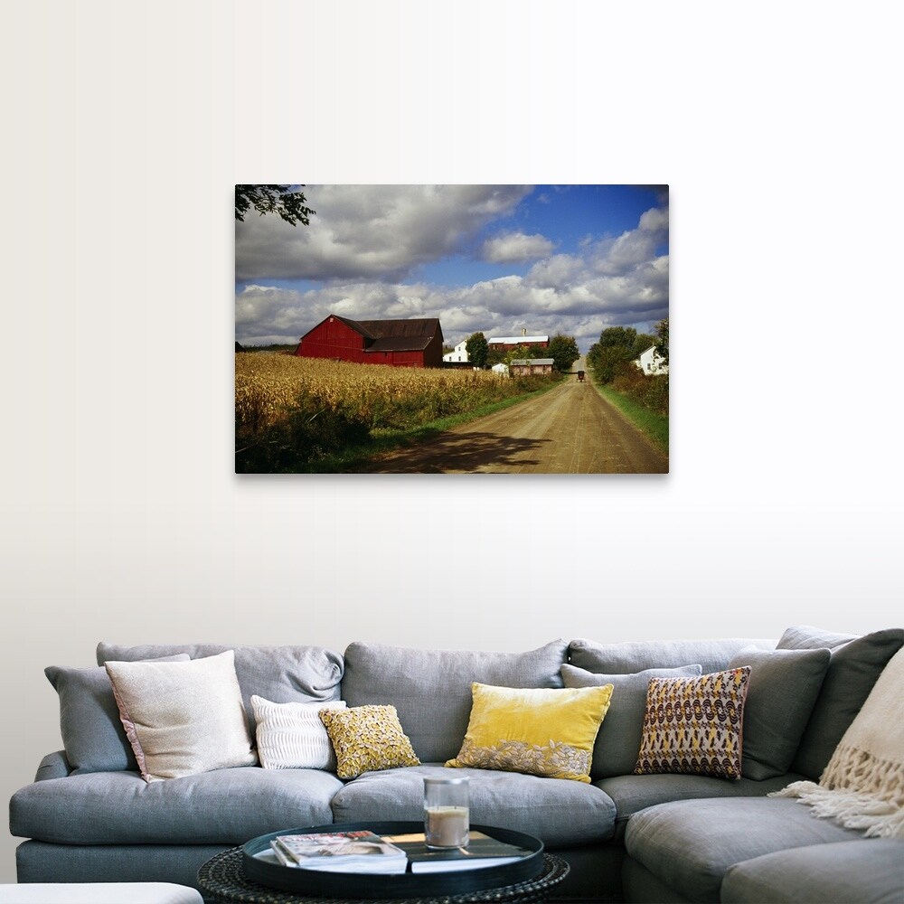 Shop Amish Farm Buildings And Corn Field Along Country Road Ohio