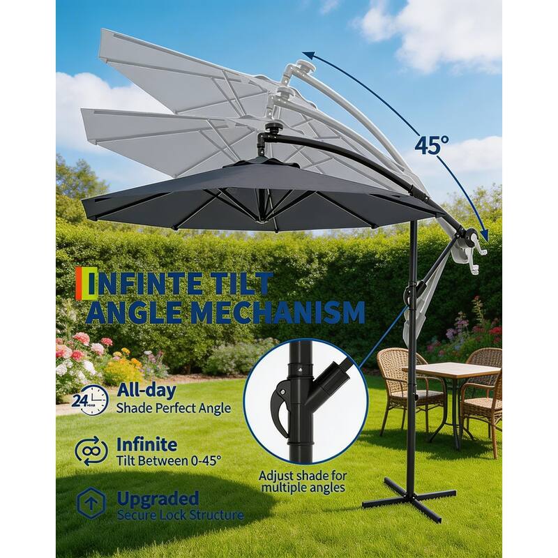 Cantilever Umbrella, with 360° Rotating