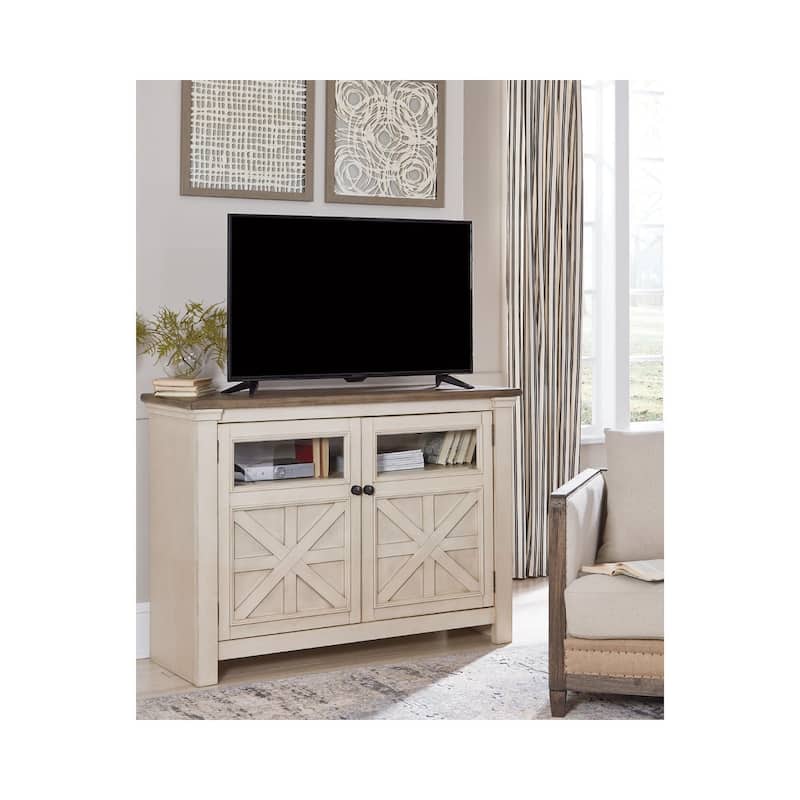 Signature Design by Ashley Bolanburg Antique White/ Gray Casual TV Stand