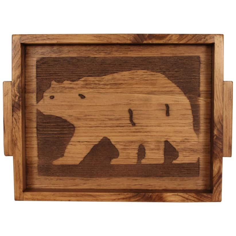 DISCONTINUED - Rustic Tray with Wood Handles