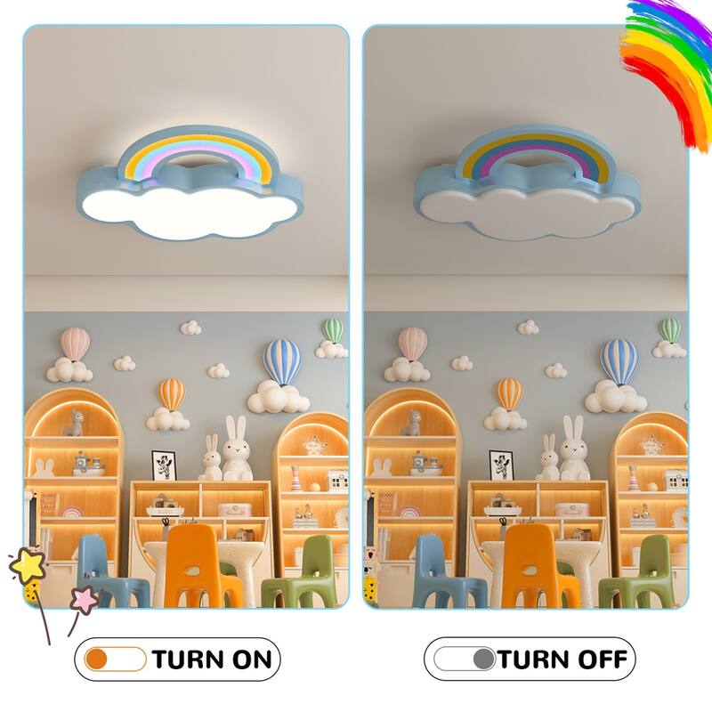 Kids Cloud-Shaped Ceiling Light W/3 Adjustable Colors Energy Saving