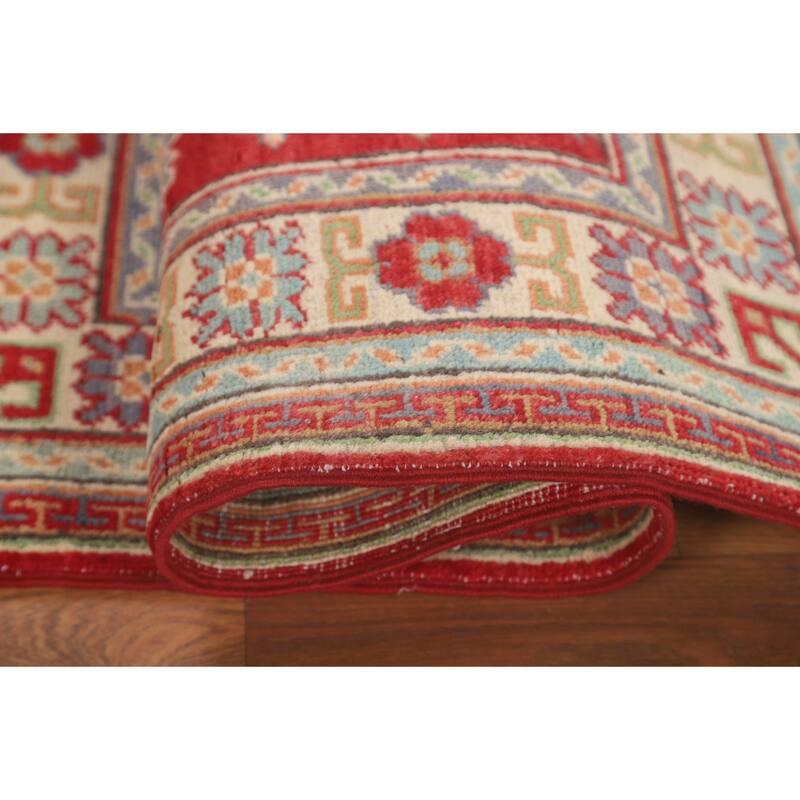 Red Kazak Accent Rug Hand-Knotted Wool Carpet - 2'8" x 3'10"