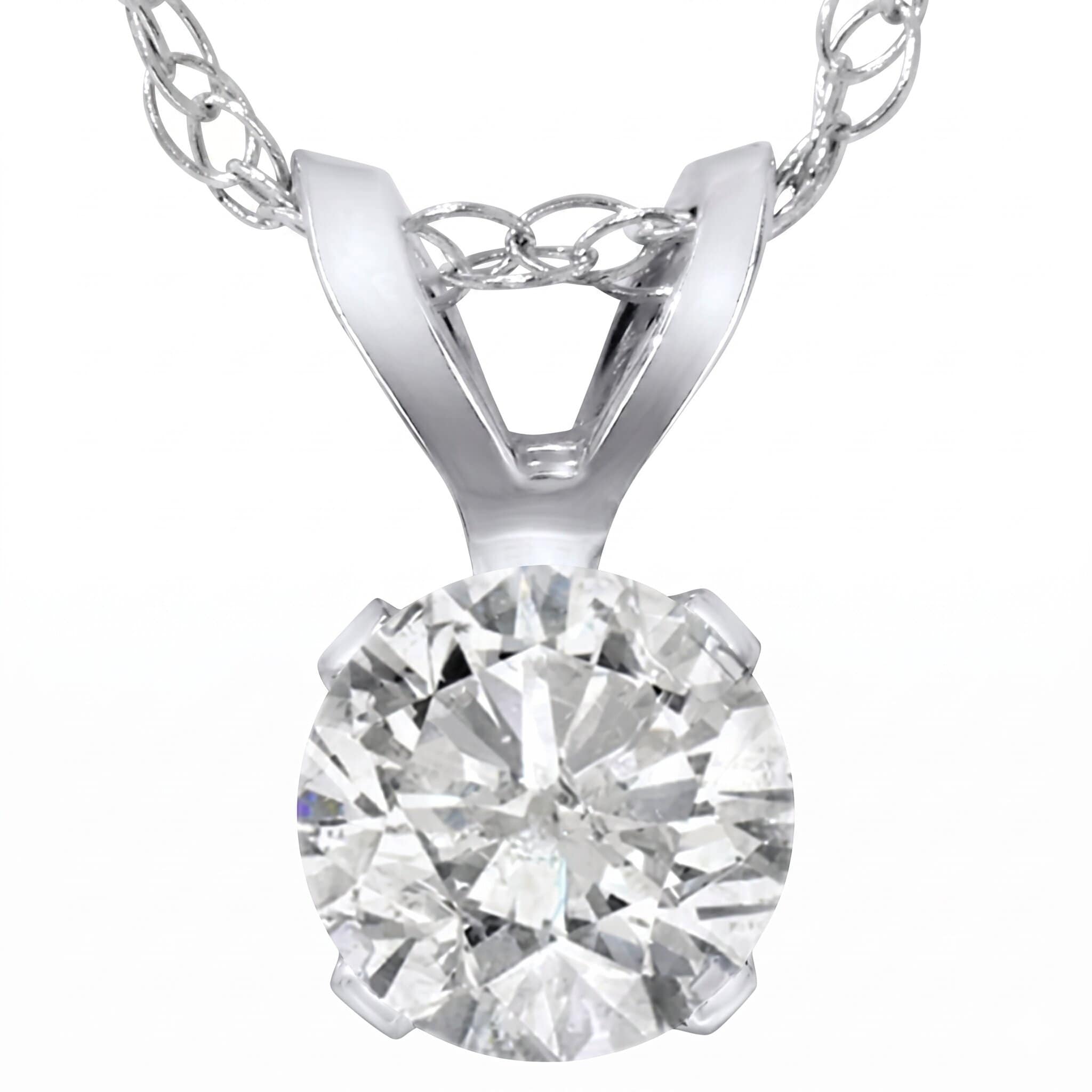 Bliss Diamond 3/4ct Diamond Solitaire Pendant White Gold