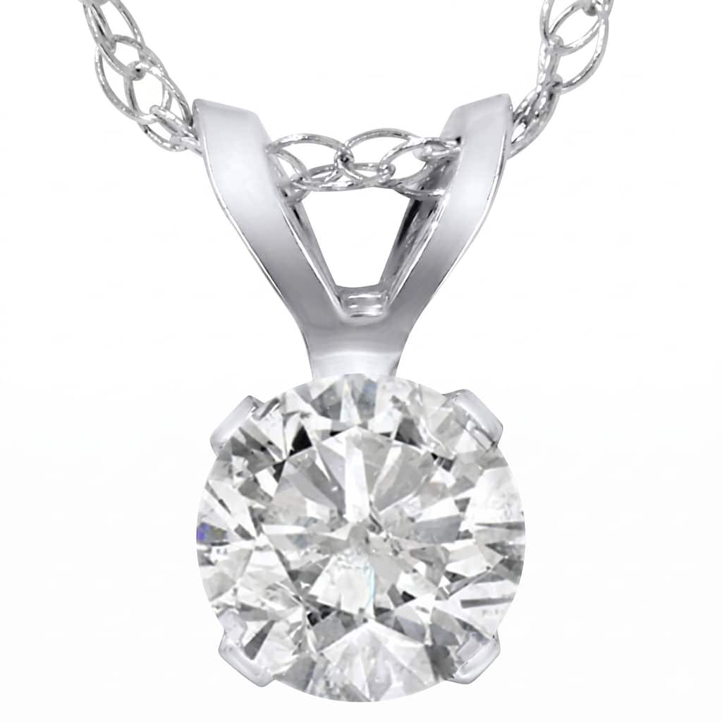 Bliss Diamond 3/4ct Diamond Solitaire Pendant White Gold