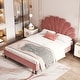 preview thumbnail 1 of 8, Velvet Frame Full Bed wBean Paste Red Flower Pattern Velvet Headboard Bean paste red - Full