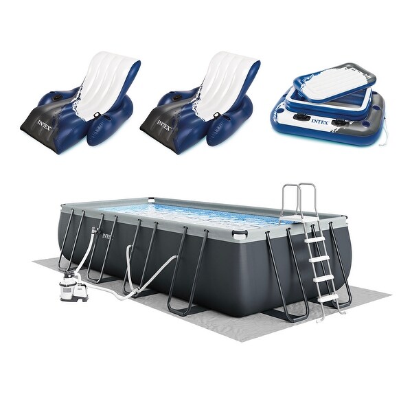 Intex 18ft x 9ft x 52in Ultra XTR Rectangular Pool, Floats (2 Pack