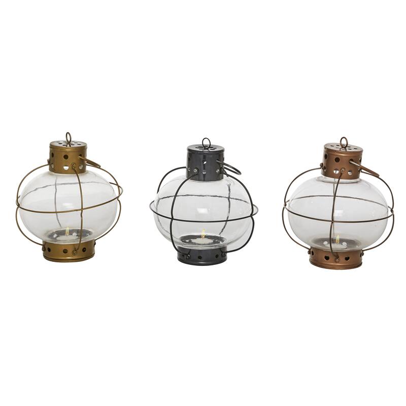 Multi Iron Rustic Lantern (Set of 3) - 7 x 7 x 8