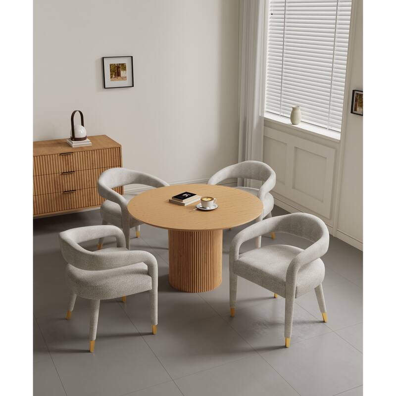 Manhattan Comfort 5-Piece Hathaway Modern 47.24 Solid Wood Round Dining Set