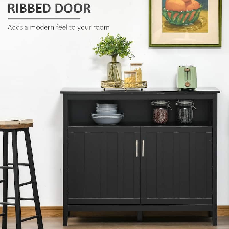 HOMCOM Sideboard Buffet Server Table with 2 Doors, Kitchen Storage Cabinet with Adjustable Shelves for Kitchen and Dining Room