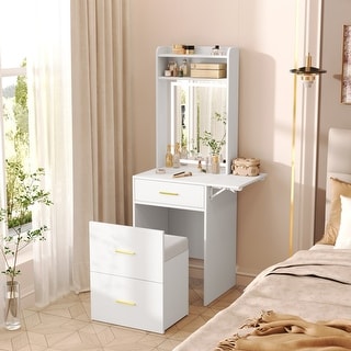 modern dressing table mirrors Modern Dressing Table with Mirror and Light for Small Space - Bed Bath &  Beyond