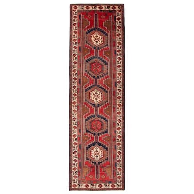 ECARPETGALLERY Hand-knotted Konya Anatolian Red Wool Rug - 3' 5" x 11' 4"