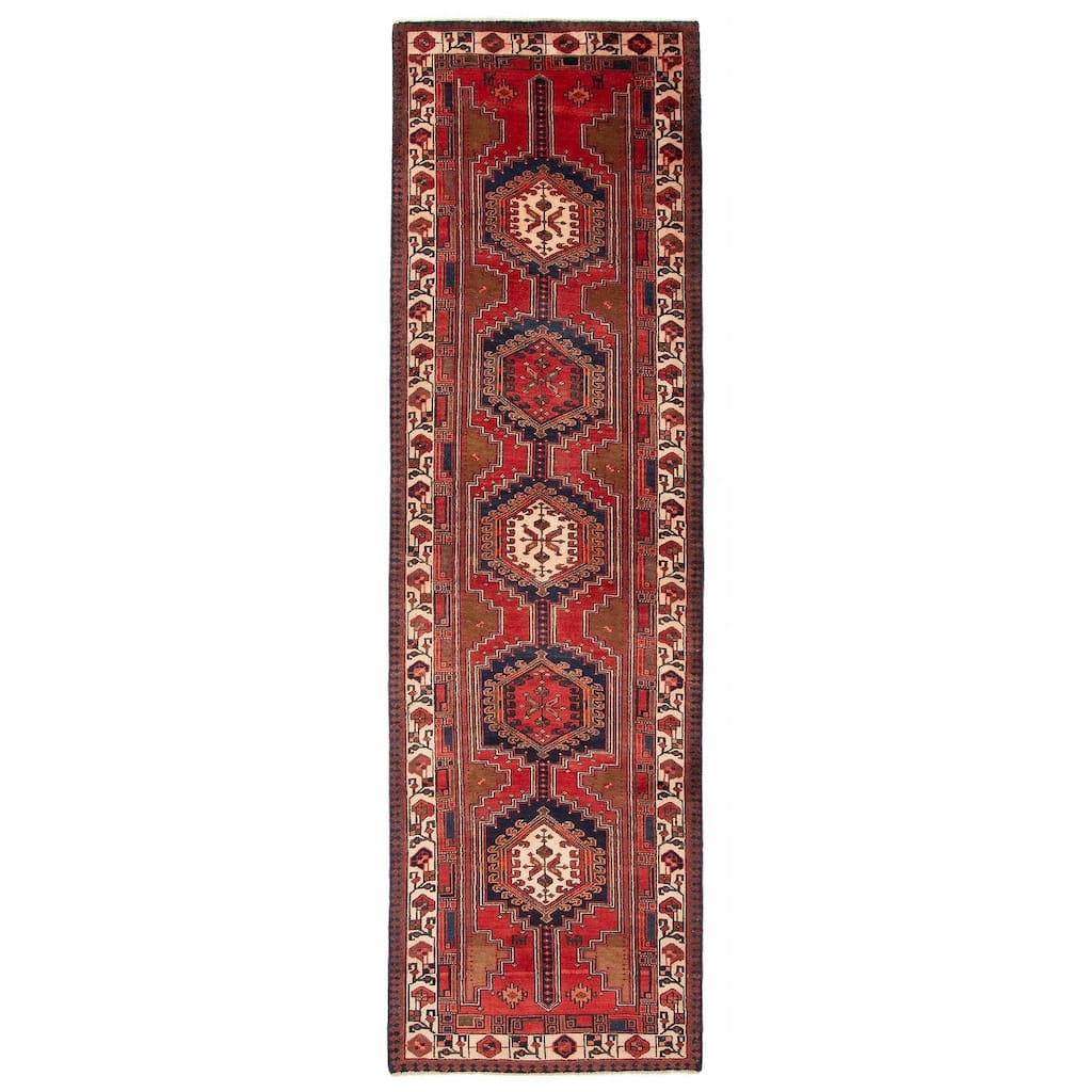 ECARPETGALLERY Hand-knotted Konya Anatolian Red Wool Rug - 3' 5" x 11' 4"