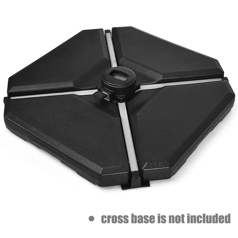 4 Pcs 195 lbs Patio Cantilever Offset Umbrella Base Weight Sand (Only Base) - 33" x 33" x 3.5"(L x W x H)