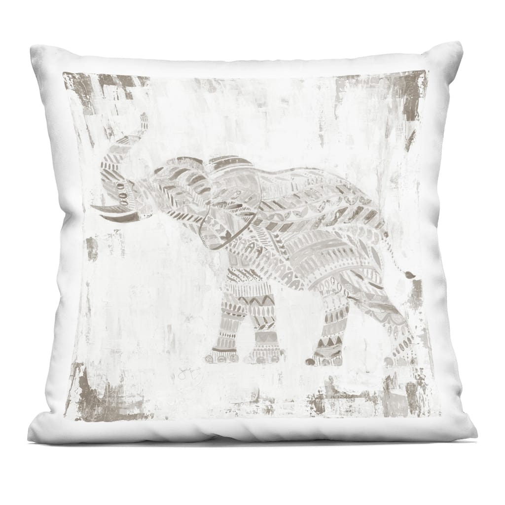 Stupell Boho Stripes Elephant Decorative Printed Throw Pillow Design by Janet Tava