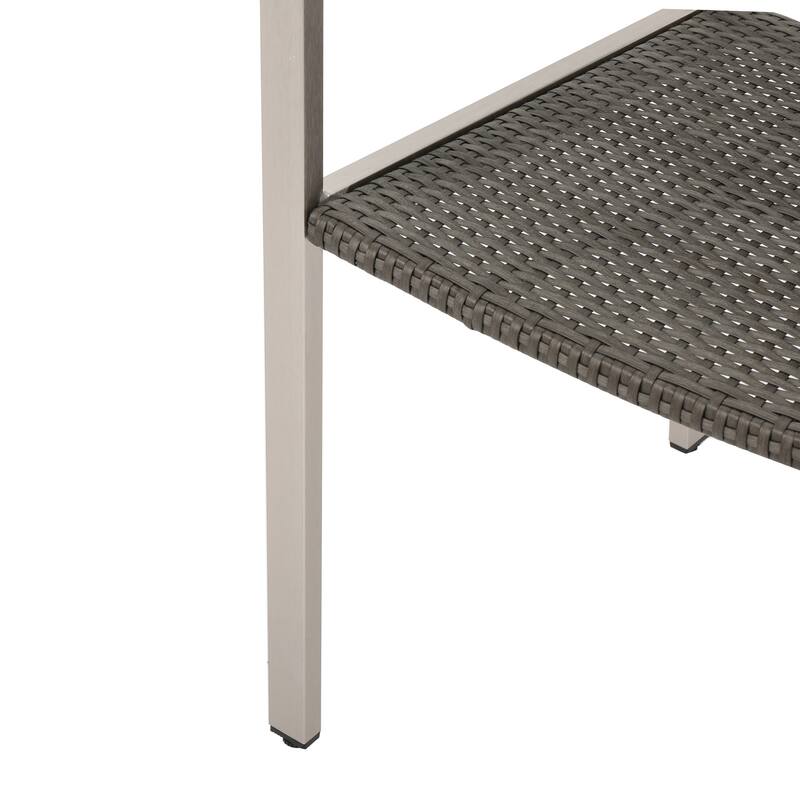 Outdoor Wicker Dining Chairs Set of 2, Gray Rattan Style with Aluminum Frame, Weather Resistant Design for Patio Garden Use