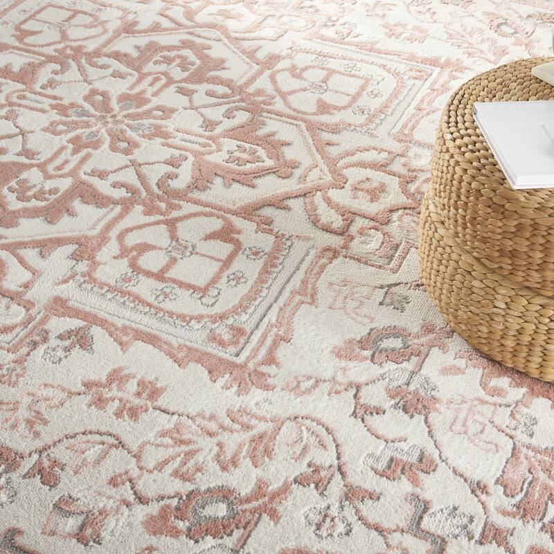 HomeRoots Floral Medallion Bohemian Rectangle Area Rug - 144.00 in. x 108.00 in. x 0.25 in.