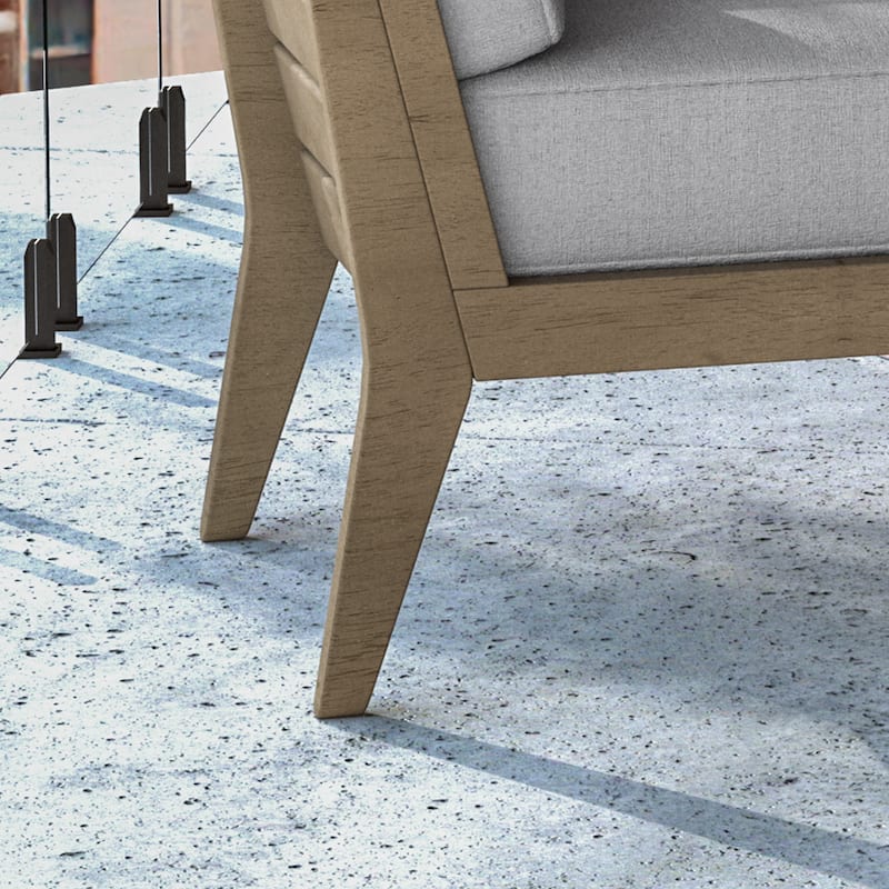 Homestyles Sustain Gray Wood Outdoor Lounge Armchair Pair and End Table