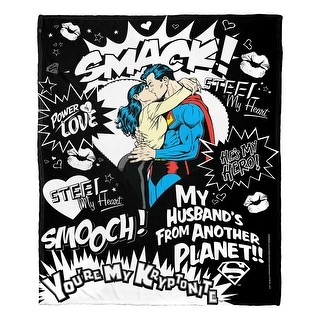 Warner Brothers Superman Many Kisses Silk Touch Throw Blanket