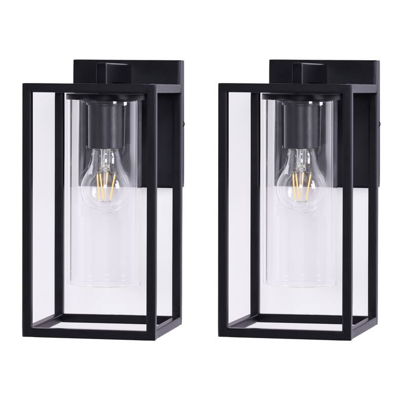 2 Pack Outdoor Wall Lights, Outdoor Wall Lantern with Glass Shade