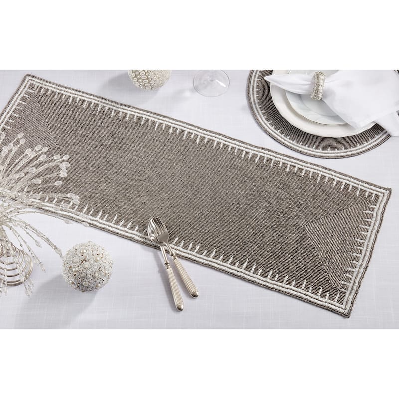 Timeless Elegance Beaded Table Runner - 13"x35