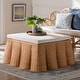 preview thumbnail 31 of 32, Palm Scallop Natural Rattan Ottoman with Cushion – Handwoven Wicker Accent Bench or Footrest for Living Room or Sunroom, Square