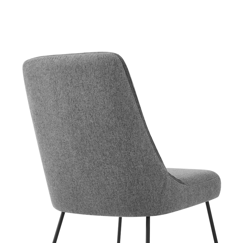 Gray Fabric and Metal Dining Room Chairs - Set of 2