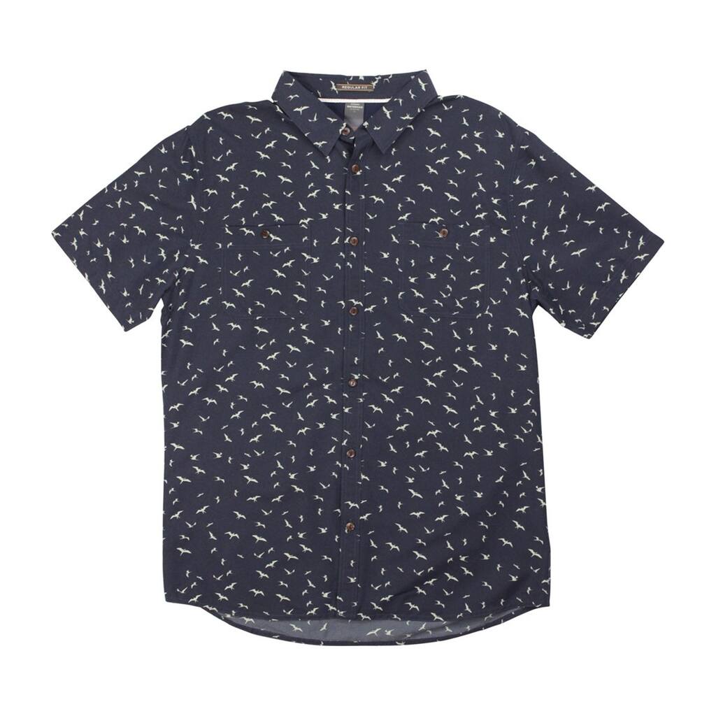 Quiksilver Mens Wake Sea Button Up Shirt,, Blue, Small