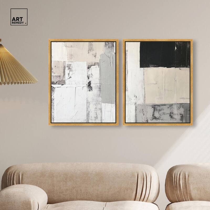 Chalk and Charcoal Canvas Set of 2 by Art Remedy