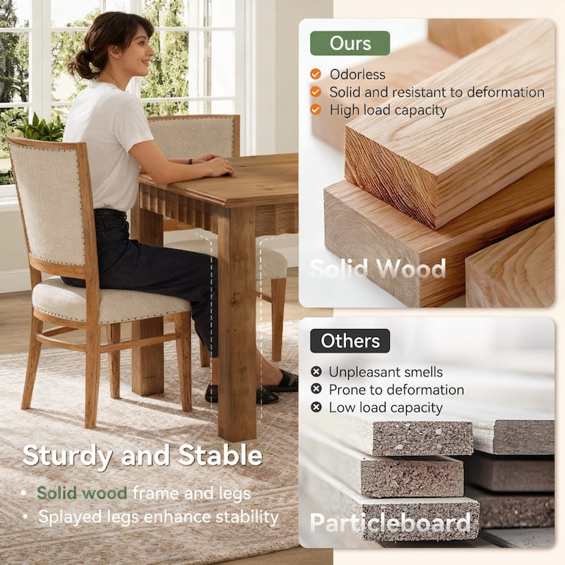 63-Inch Rectangular Solid Wood Dining Table for 4-6People - 62.99" L x 31.5" W x 29.53" H