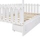 preview thumbnail 5 of 7, Twin Size Modern Solid House Bed with Fence-shaped Guardrail and 2-Drawers