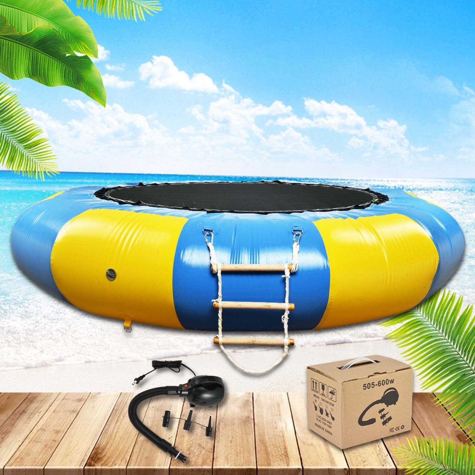 10Ft Inflatable Water Trampoline Swim Platform For Water-Sports Suitable  for large courtyards on water and land. - Overstock - 36219611
